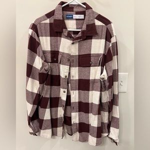 Old Nave Burgundy and white flannel